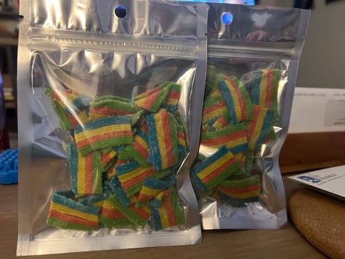Customer photo review of DELTA-8 THC GUMMIES RAINBOW BELTS