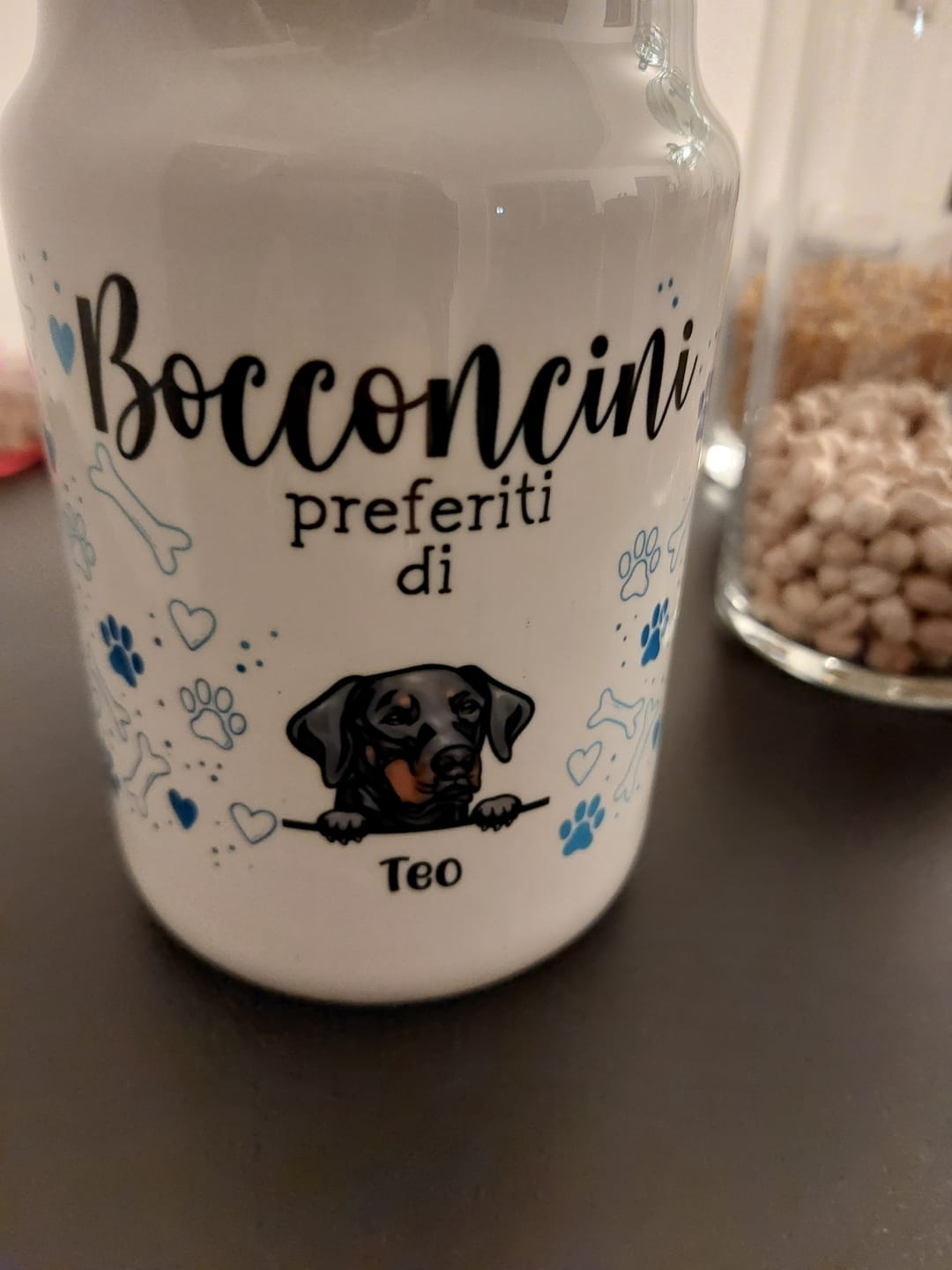 Customer photo review of Bocconcini preferiti - Porta bocconcini personalizzato