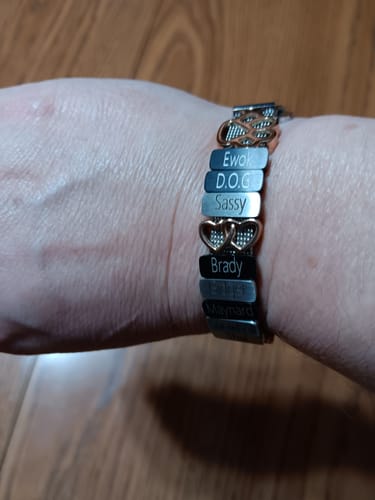 Customer photo review of Mesh charm double heart rosé gold