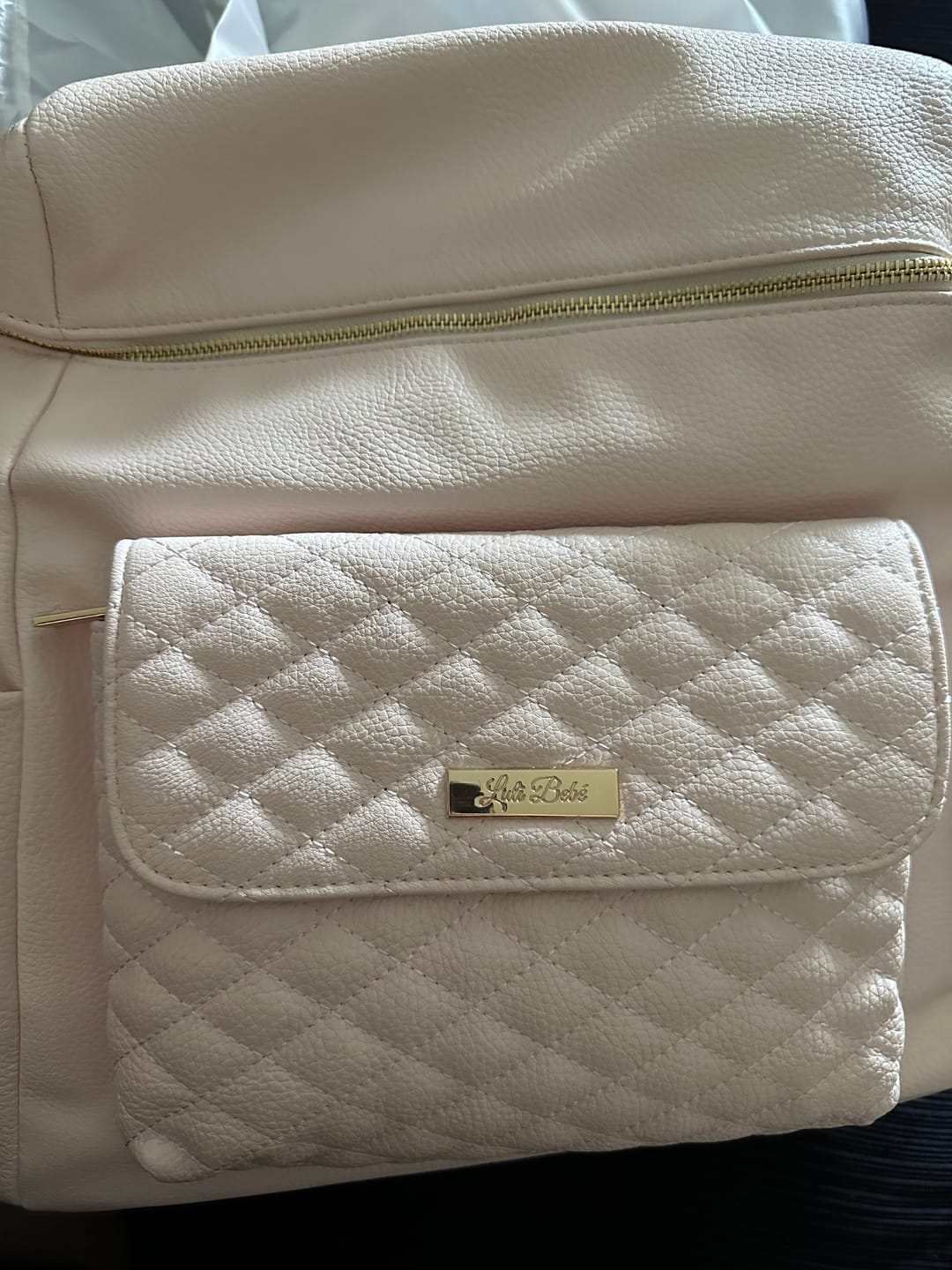 Customer photo review of Monaco Diaper Bag | Pearl White