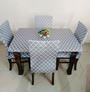 Customer photo review of DivineTrendz - Gray Diamond Elastic Chairs Table Covers
