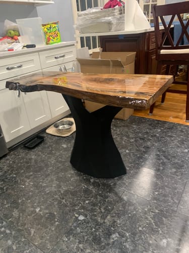 Customer photo review of Metal Table Leg - 413 Ramo (One leg Only) - 22W, 28H inch