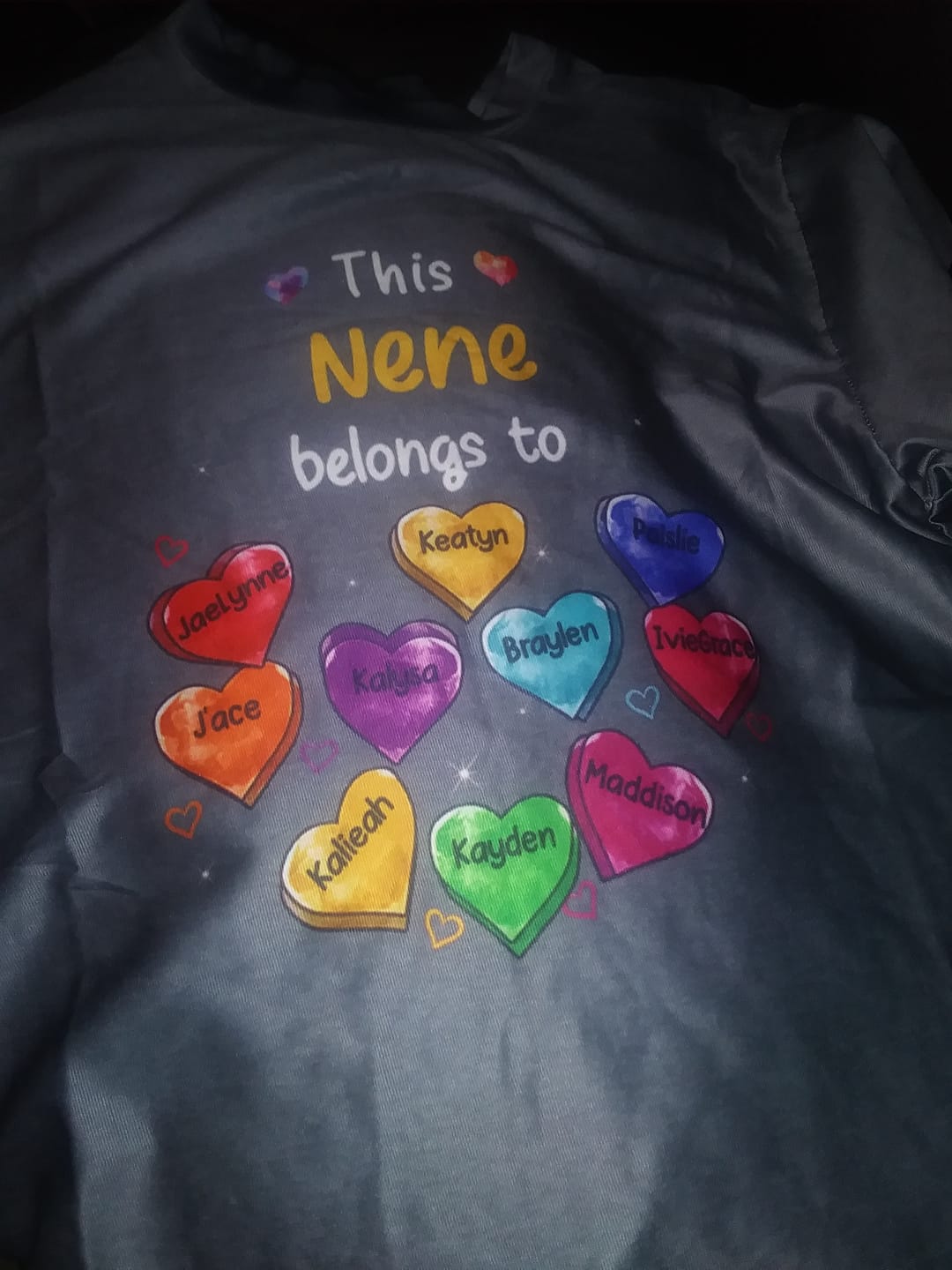 Customer photo review of Personalized This Grandma Belongs To Sweet Heart Grandkids T-Shirt