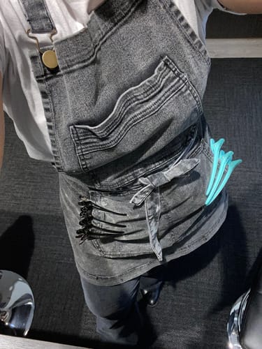 Customer photo review of Over Shoulder Black Acid Washed Apron