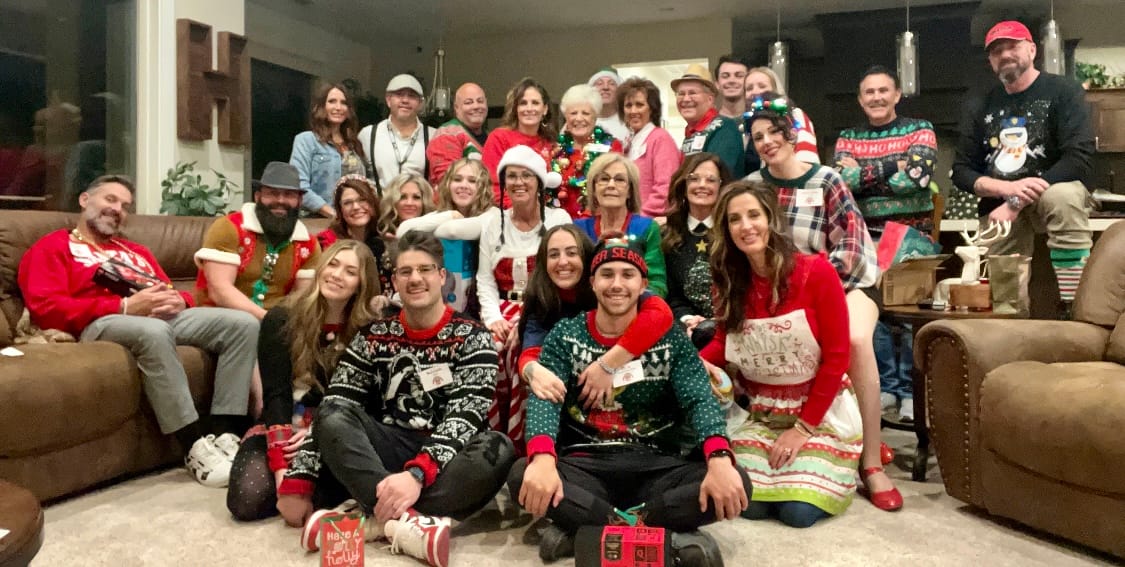 Customer photo review of Office Christmas Sweater Party Murder Mystery Game Kit