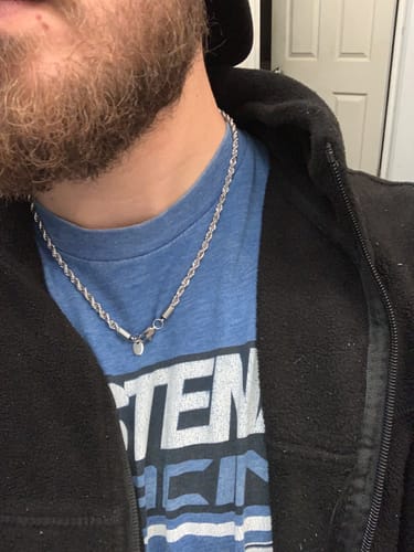 Reseña con foto de un cliente sobre Cadena Rope 4mm