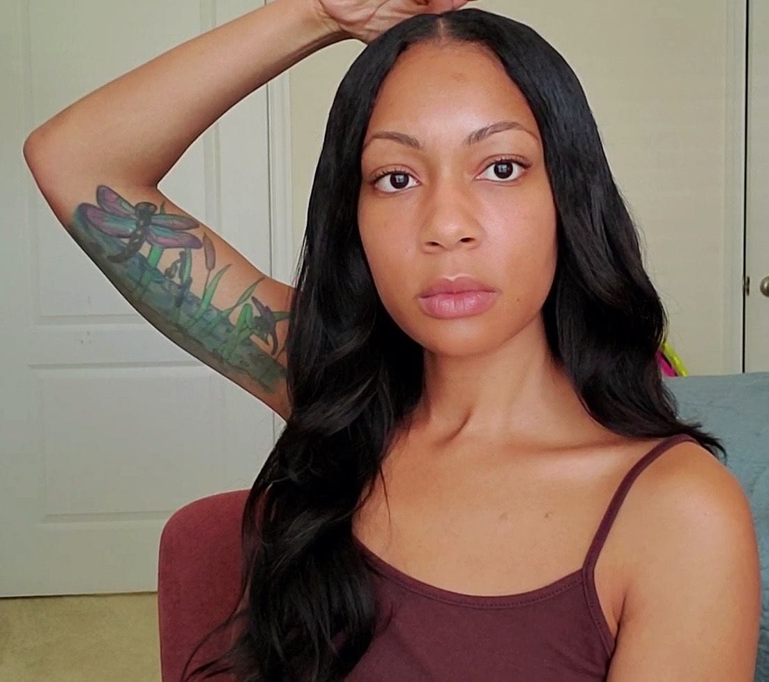 Customer photo review of Kelsey Cambodian Light/Medium Yaki Course - Traditional Weft Clip In Bundles