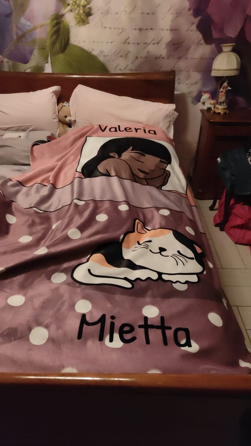 Customer photo review of Tempo di coccole con gli animali domestici (Singolo) - Plaid personalizzato
