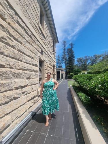 Customer photo review of Siena Maxi Dress - Green Print