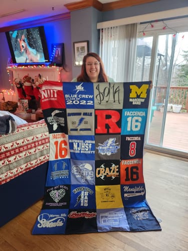 T-shirt quilt from new jersey institute of technology by Debbie from NJ