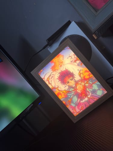 Customer photo review of DS Series LED Light Painting Anime Photo Frame Wall Art