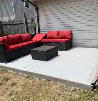 Customer photo review of 7 Pcs Outdoor Rattan Sectional Sofa w/ Adjustable Bracket, Red Cushion & Coffee Table
