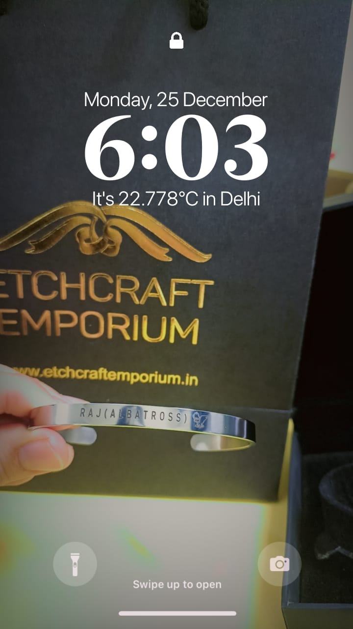 Customer photo review of Personalised Silver Kada