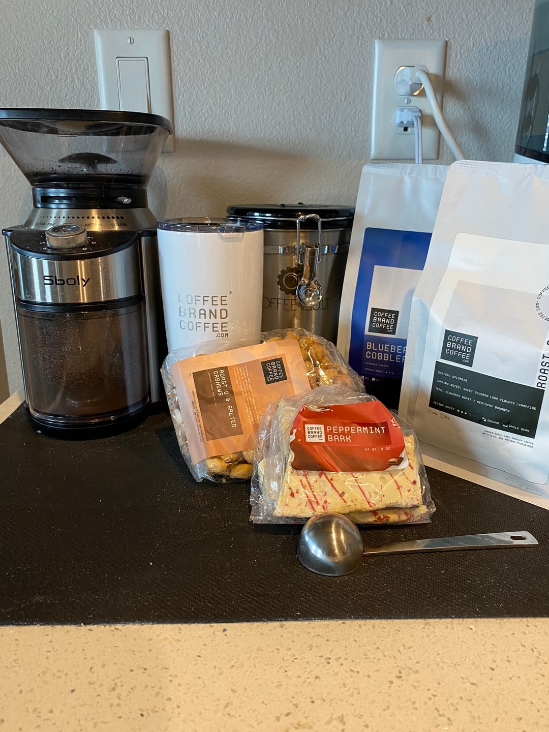 Customer photo review of Blueberry Cobbler Flavored Coffee