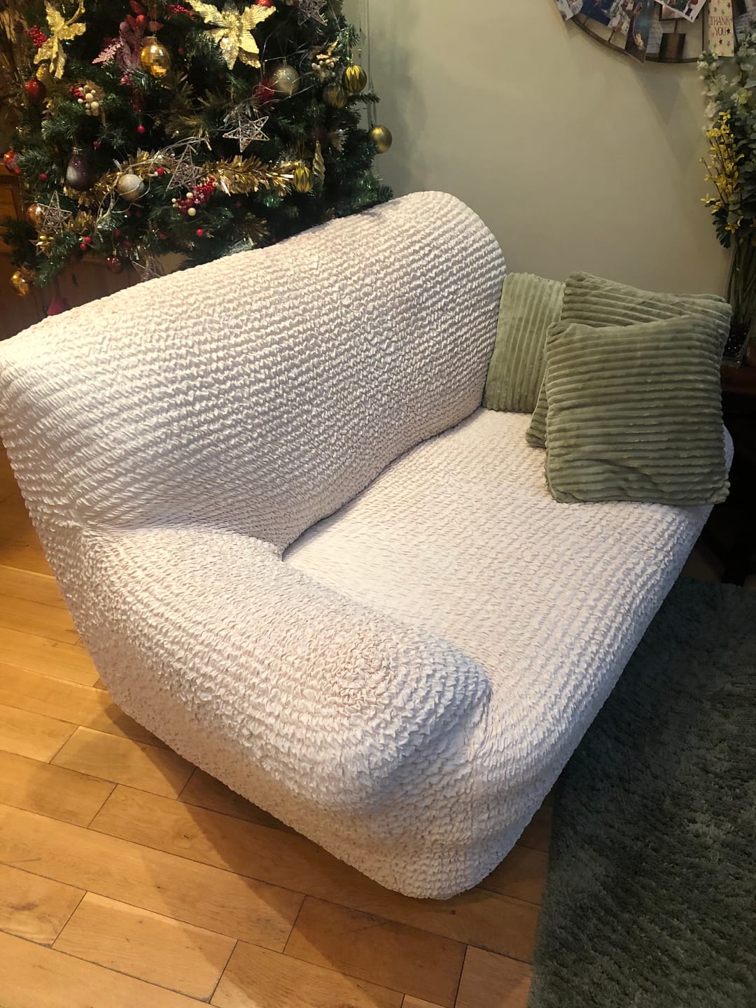 Customer photo review of 2 Seater Sofa Cover - Beige, Microfibra