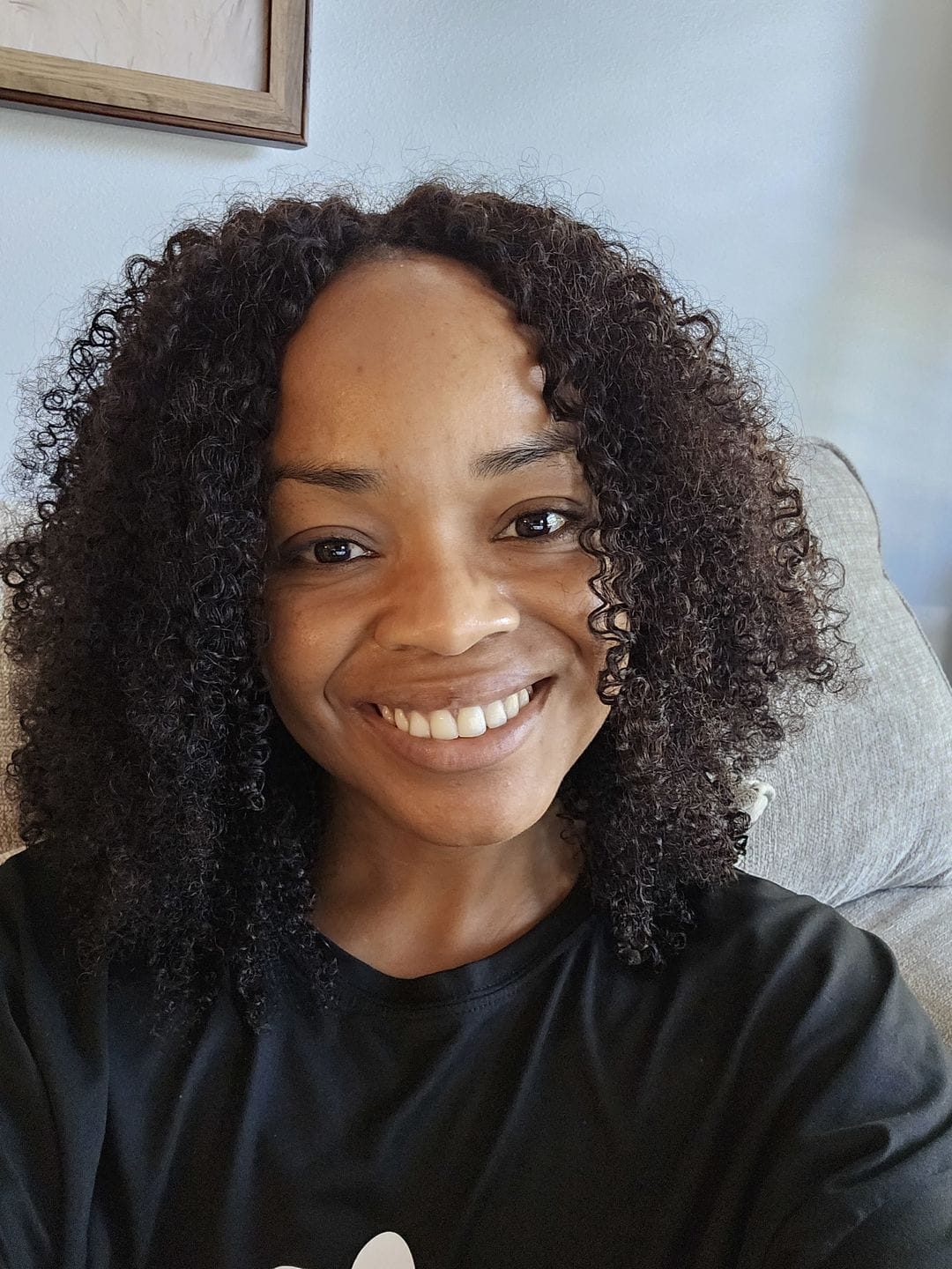 Customer photo review of Nicole Burmese 4A Kinky Curly - InvisiRoot™ Clip-ins (AKA TrueRoot™ Clip-ins)