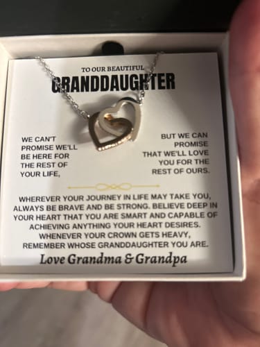 Customer photo review of [ALMOST SOLD OUT] To My Beautiful Granddaughter - Interlocked Hearts Necklace Gift Set - SS117