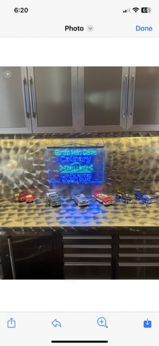 Customer photo review of LED Remote to change the sign to any color