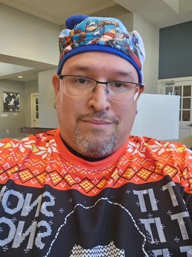 Customer photo review of Premium Fleece Let it Snow Navidad Sweatshirt