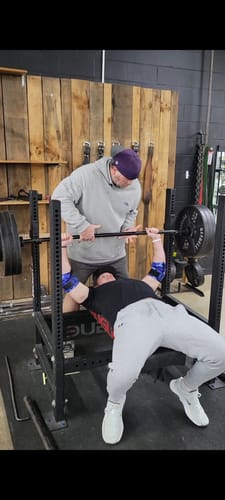 Customer photo review of Personal Record Advanced Elbow Wraps - PR903 - Blue Camo