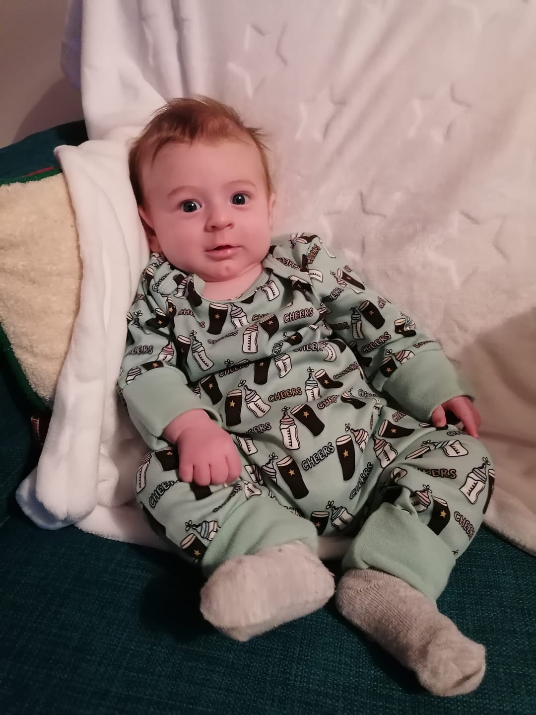 Customer photo review of Cheers Onesie