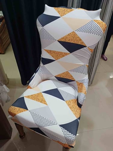 Customer photo review of DivineTrendz Exclusive - Yellow Prism Elastic Chair Covers