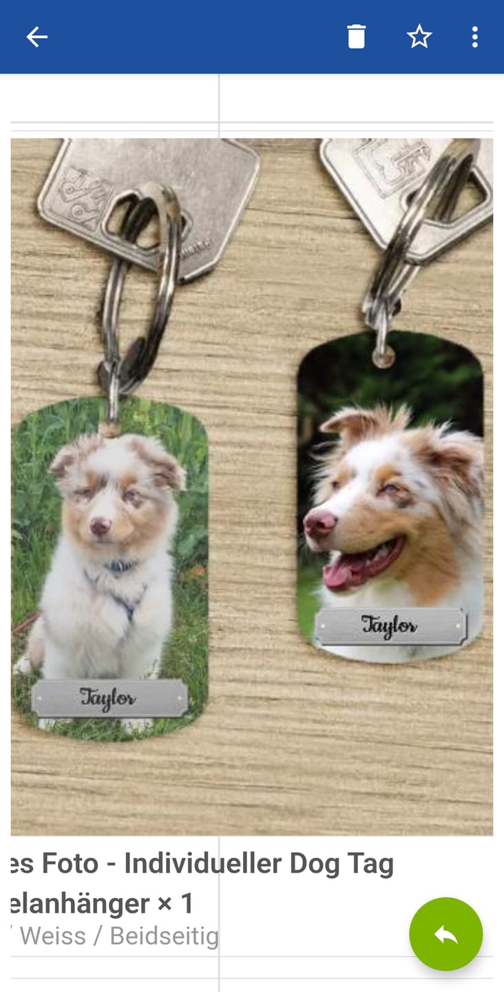Customer photo review of Doppeltes Foto - Individueller Dog Tag Schlüsselanhänger