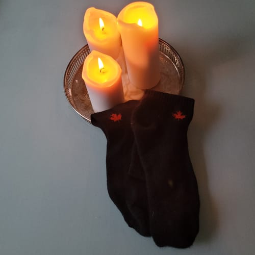 Customer photo review of J.B. Field's Athletic "Canadian Maple Leaf" Bamboo Sport Socks