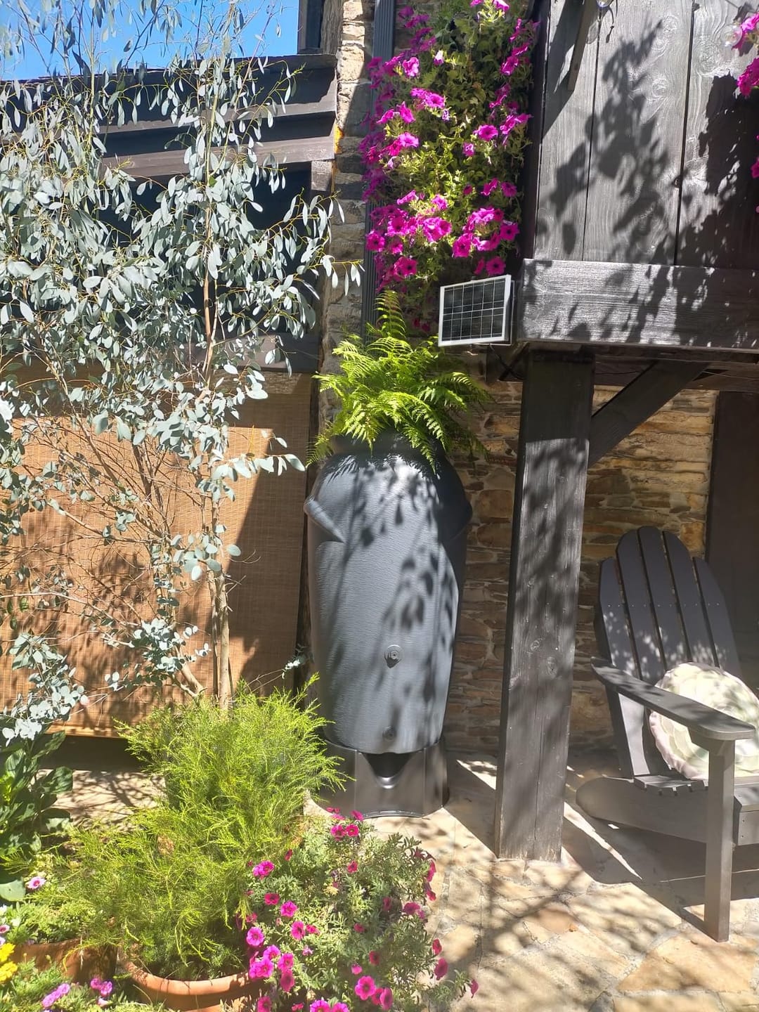 Customer photo review of Regentonne 210/360/440 Liter [Amphore Design] Regenfass Frostsicher aus Kunststoff - Regenwassertonne mit Wasserhahn