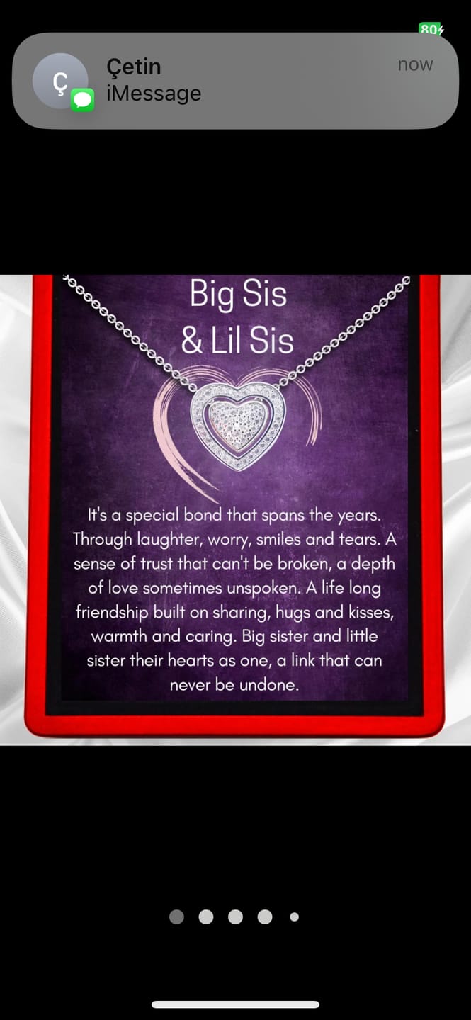 Customer photo review of Big Sis & Lil Sis 3 in 1 Trinity Heart Necklace - Sister6