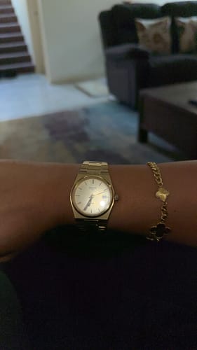 Customer photo review of Tissot PRX Women's 35mm Gold PVD Quartz Watch T137.210.33.021.00