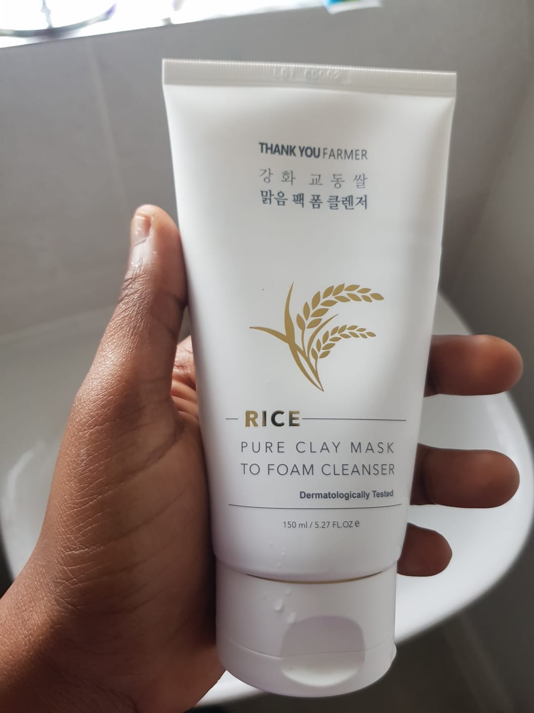 Customer photo review of Rice Pure Clay Mask to Foam Cleanser 150ml