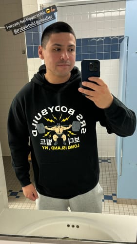 Customer photo review of srs bodybuild HOODIE