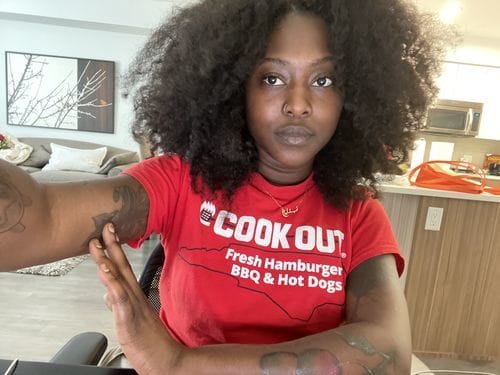 Customer photo review of Nicole Burmese 4A Kinky Curly - InvisiRoot™ Clip-ins (AKA TrueRoot™ Clip-ins)