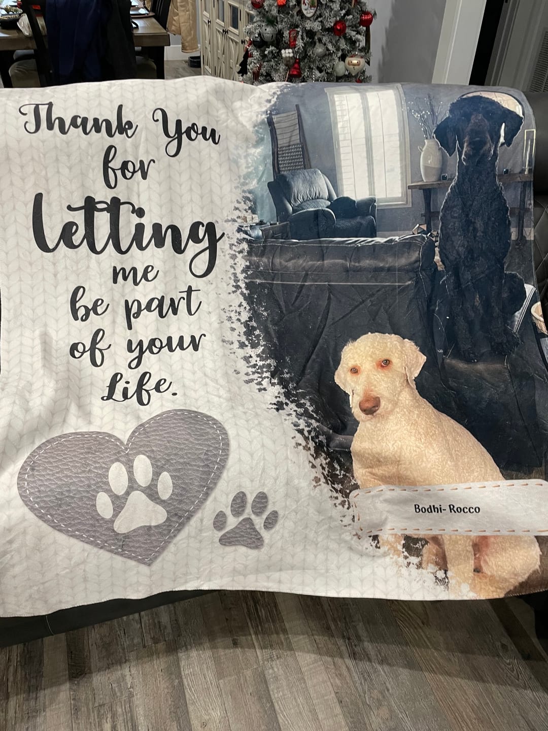 Customer photo review of Thank you - Personalized blanket