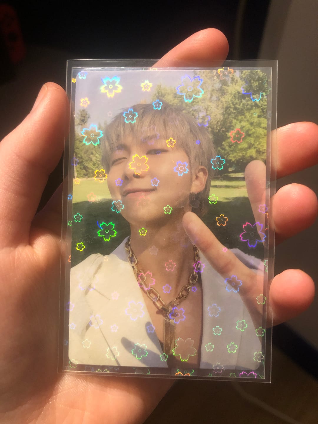Customer photo review of PREMIUM HOLOGRAPHIC PHOTOCARD SLEEVES - SAKURA VERSION