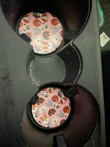 Customer photo review of Dog Pattern Car Coasters