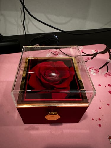 Customer photo review of Eternal Rose Box - W/ Engraved Necklace & Real Rose.