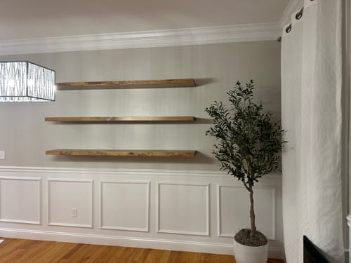Customer photo review of Rustic Floating Shelves