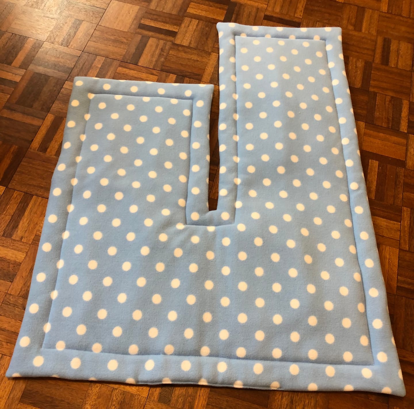 Customer photo review of White Polka Dot Anti Pill Polar Fleece Fabric