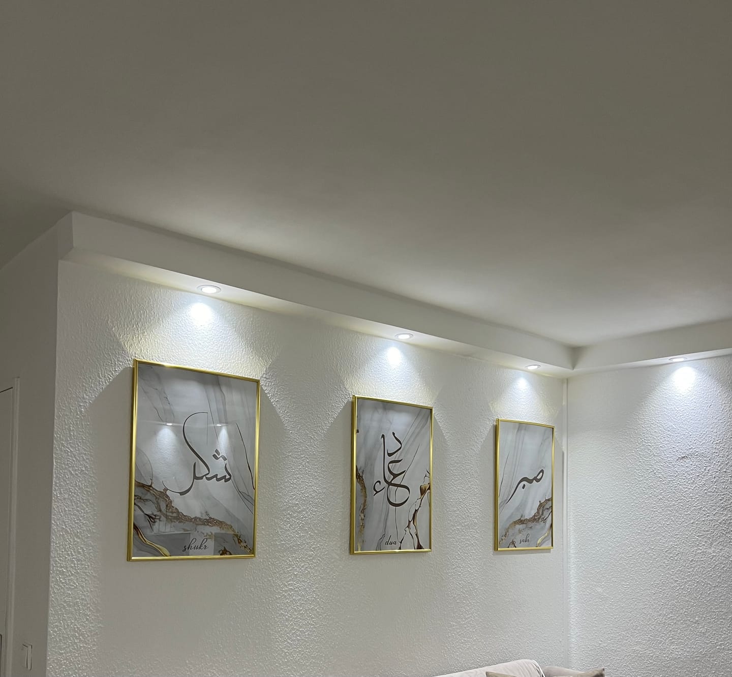 Customer photo review of Shukr, Dua, Sabr - Grey Golden Marble