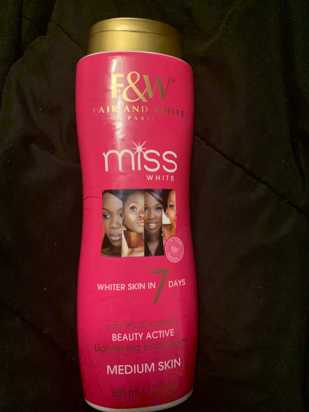 Customer photo review of Fair and White Miss White Body Lightening Lotion 7 days 500ml