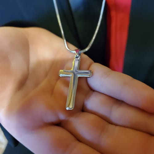 Customer photo review of [ALMOST SOLD OUT] Grandson, Never Lose Faith - Cross Necklace (GS34)