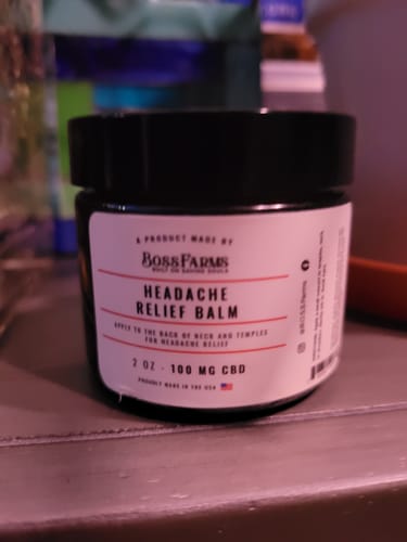 Customer photo review of Concentrated CBD Headache Relief Balm