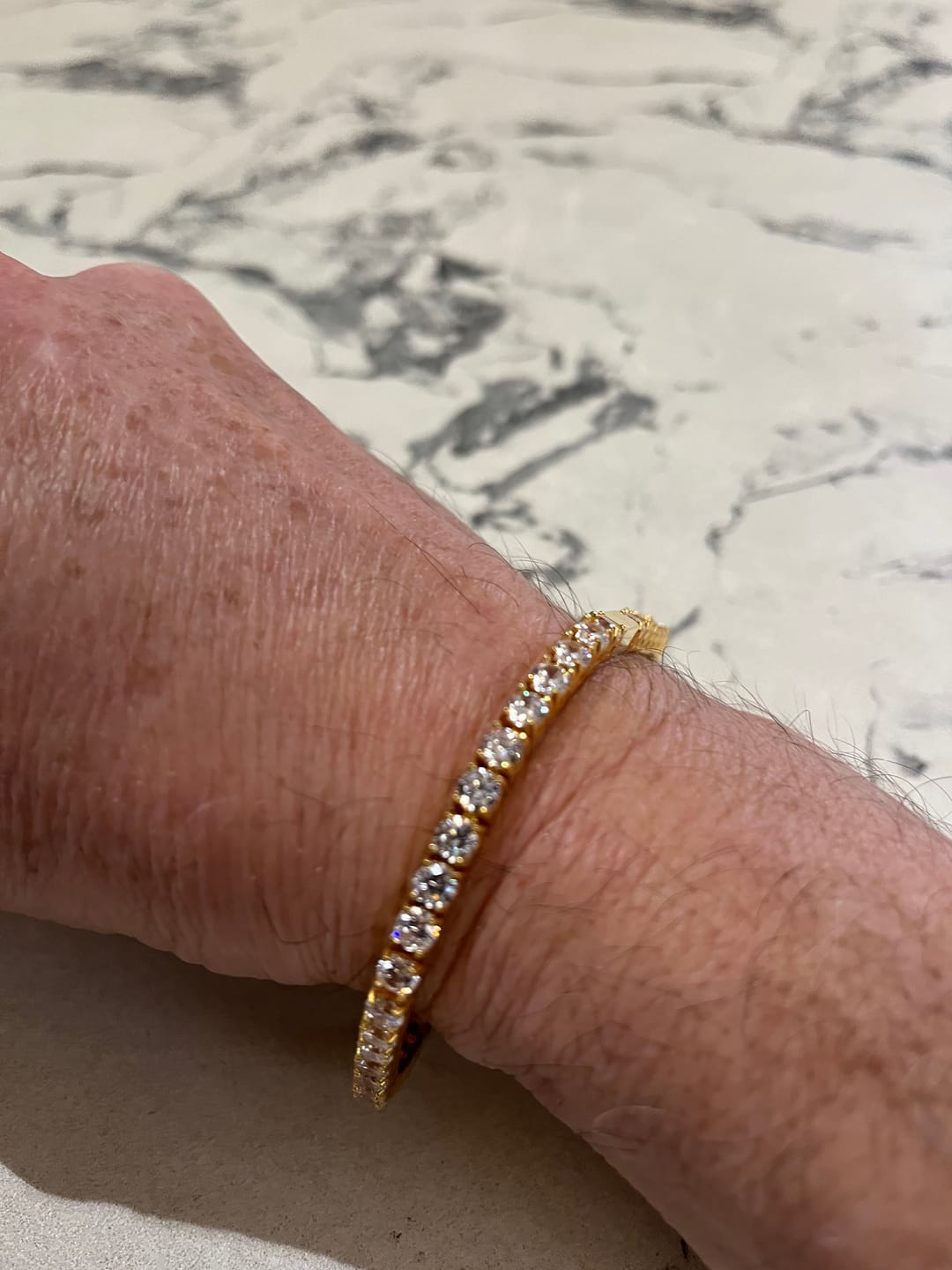 Customer photo review of TENNISBOY BRACELET. - 4MM 18K GOLD