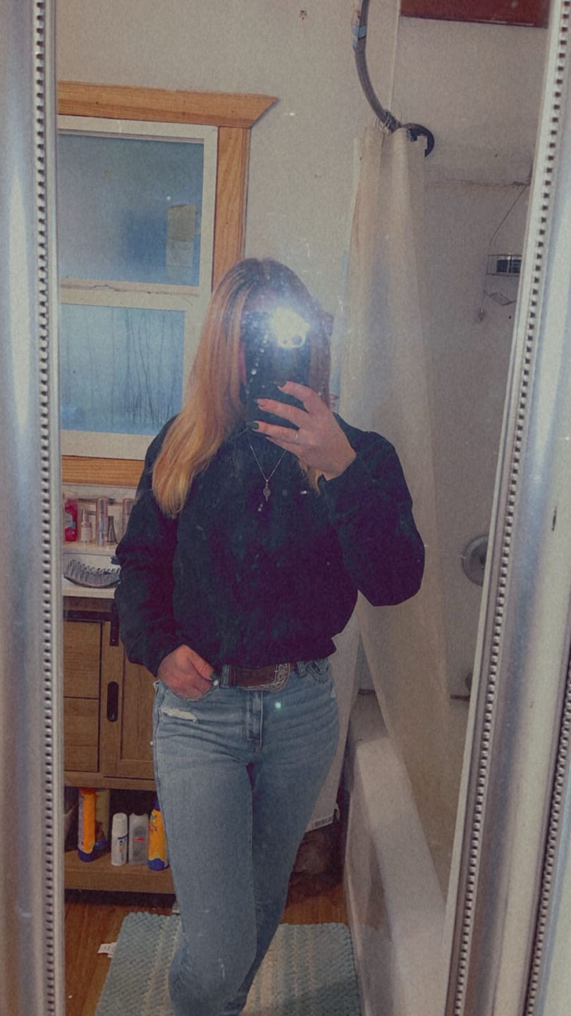 Customer photo review of in my smut era embroidered sweatshirt