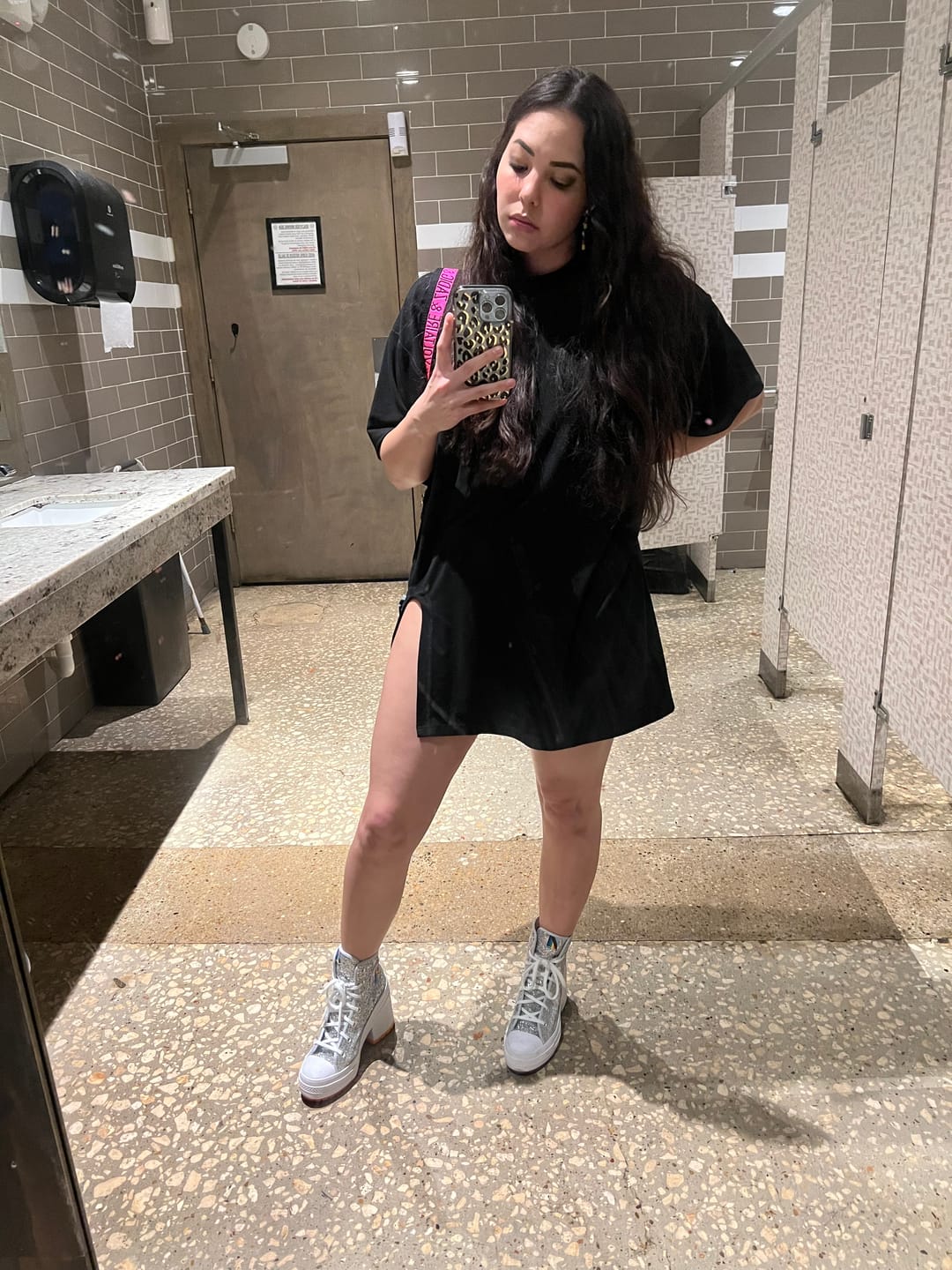 Customer photo review of [GASOLINA] OVERSIZED Cut Out Tee Dress & One Leg Short Co-ord in Black