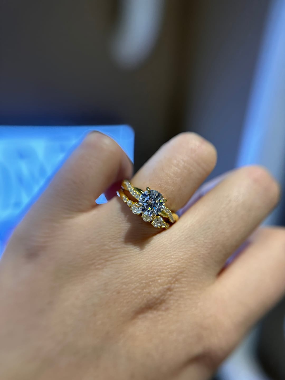 Customer photo review of S925 1.25 Carat Twist Round Cut Engagement Ring In Sterling Silver For Bridal & Daily Wear