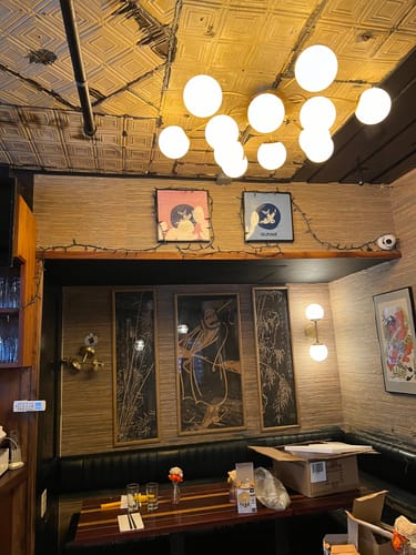 Customer photo review of Blossom 12-Light Opal Glass Bubble Semi Flush Chandelier