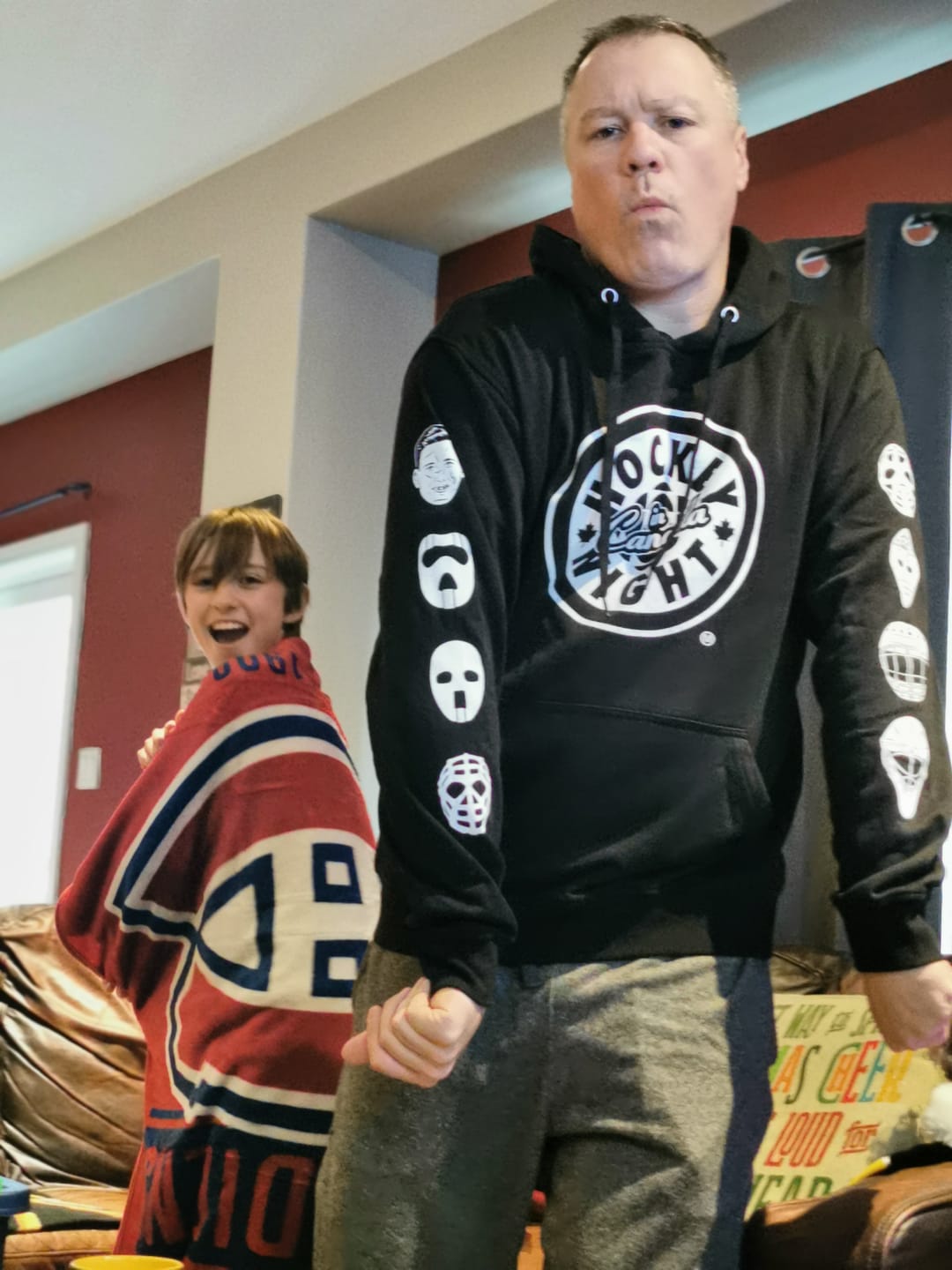 Customer photo review of Hockey Night in Canada Goalie Mask Evolution Hoodie
